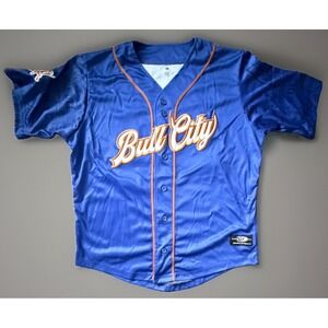 OT Sports MiLB Durham Bulls Bull City Modelo #24 Blue Baseball Jersey Large JBHS